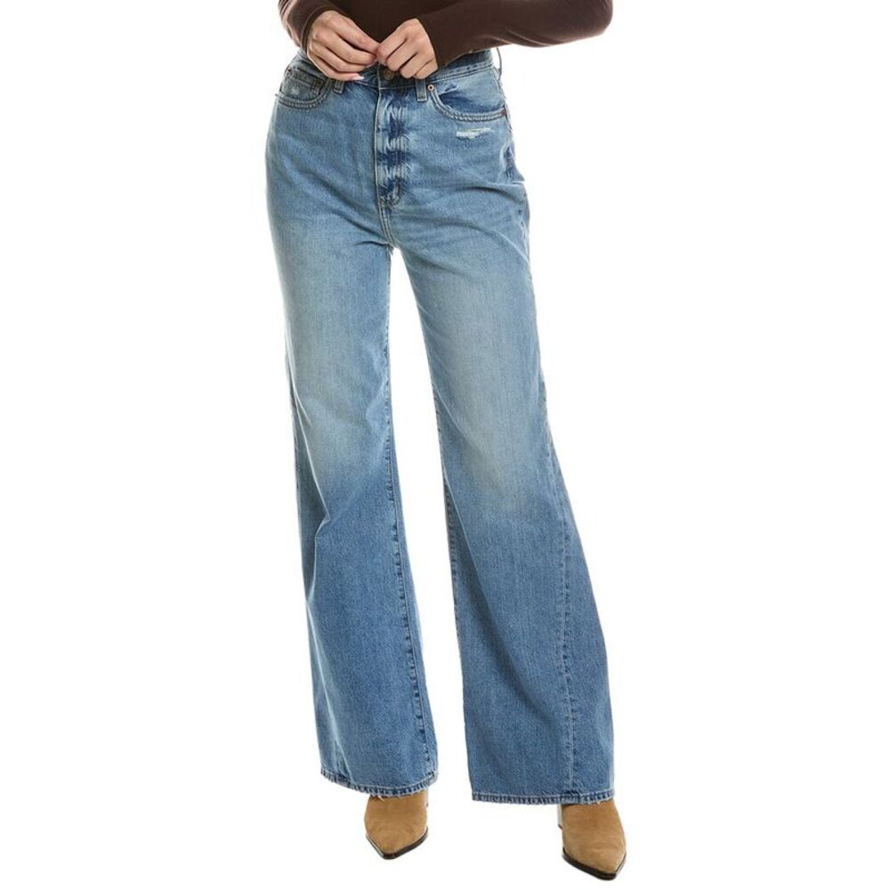 Daze Denim Womens  Far Out Wishing Well Vintage Wide Leg Jean, Blue